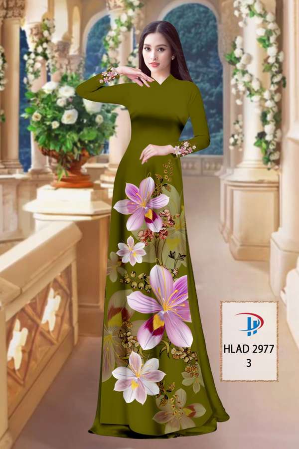 Vải Áo Dài Hoa In 3D AD HLAD2977 7